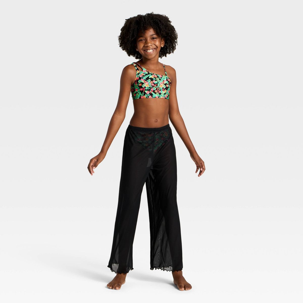 Girls' Paraiso Floral Bikini Set - art class™ Black