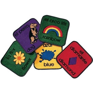 Carpets for Kids PLUS Bilingual Seating Learning Rug 12" ,Multi Squares Kit Set of 18 - 1 of 4