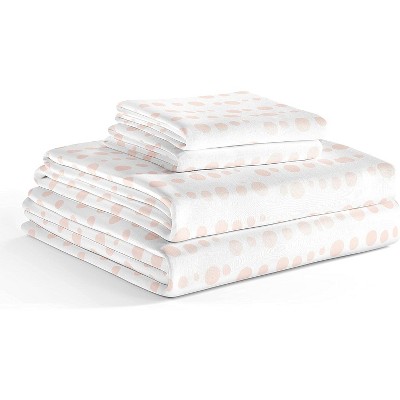 Kids Full Pink Dots Microfiber 4-Piece Sheet Set