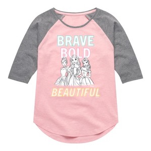 Girls' - Disney - Brave Bold & Beautiful Shirt Tail Raglan Graphic T-shirt - 1 of 3