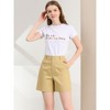 Allegra K Women's Cargo High Waist Boyfriend Slant Pocket Cotton Shorts - 2 of 4