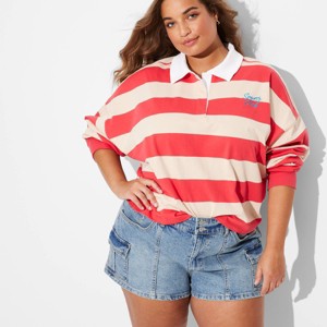 Women's Low-Rise Cargo Camp Denim Shorts - Wild Fable™ - 1 of 3