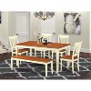 HomeStock 6-Piece Rectangle Buttermilk Cherry Finish Solid Wood Top Dining Table with 1-Bench and 4-Chairs - 2 of 4