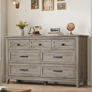 Garvee 7 Dresser for Bedroom, 54" Wide Drawer Dresser with Storage Freestanding, Wooden Closet Storage Chest for Living Room, Bedroom - 1 of 4