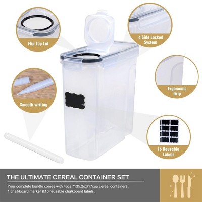Zeus & Ruta 4-Piece Large Capacity Airtight Food Storage Container Set for Kitchen Pantry Organization — фото 4
