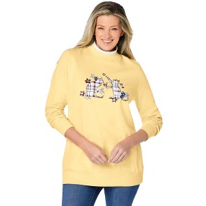 Woman Within Plus Size Layered-Look Sweatshirt - 1 of 4