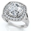 Pompeii3 Certified 3 5/8Ct Cushion Halo Diamond Engagement Ring 14k Gold Lab Created F/VS - 3 of 4