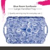 Pimpernel Blue Room Sunflower Large Handled Tray - Rectangular Melamine Serving Tray with Blue Botanical Design & Side Handles - Dishwasher Safe - 2 of 4