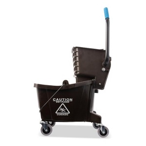 26-Quart Commercial Mop Bucket with Side-Press Wringer - Heavy-Duty Polypropylene Construction with Non-Marking Casters - 1 of 4