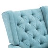 Okak Furry Rocking Accent Chair Living Room Chair with Wood Legs and Button-Tufted Upholstered Comfy Back Armchair for Bedroom Nursery Lounge - 4 of 4