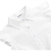 Clearlove Girls Sleeveless Plaid Button Down Shirt Summer Cropped Top with Tie Waist and Ruffled Hem Cute Casual Blouse White 130 - 4 of 4