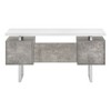 Vynxaria 60-inch White-Grey Computer Desk Writing Desks with Grey Metal Base Reversible Laptop Setup Storage Drawers for Work - 3 of 4