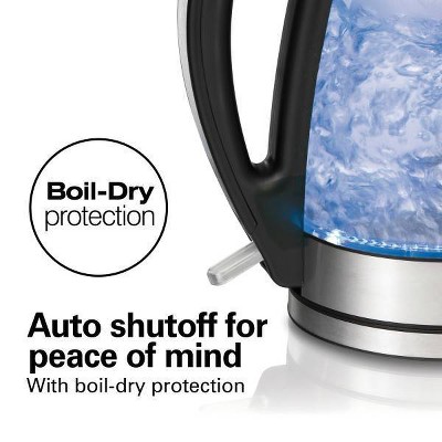 Hamilton Beach 1.7L Glass Electric Kettle with LED Indicator