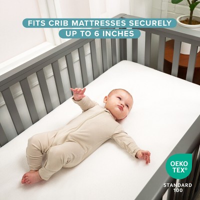 White Waterproof Cotton Terry Crib Mattress Protector