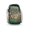 Black Bow Jewelry Dichroic Glass and Sterling Silver Triangle Rainbow Bead Charm, 13mm - 3 of 4