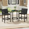 Tangkula 3 Piece Patio Bar Set Bistro Table & Chairs w/ Heavy-Duty Metal Frame - 4 of 4