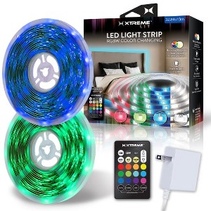 Xtreme Lit LED Light Strip, RGBW Color-Changing Indoor LED Light Strip with Remote Control, for Christmas, Halloween, Party, Gameday and More, 32.8ft - 1 of 4