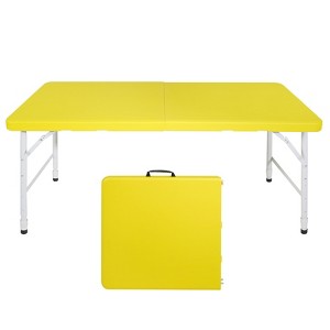 Vynxaria Folding Tables 48-Inch Portable Table for Indoor and Outdoor Use, Yellow - 1 of 4