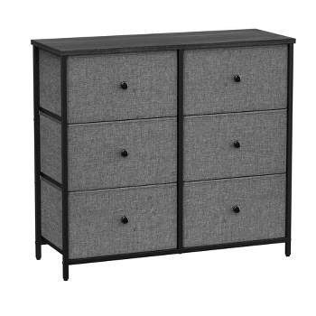 SONGMICS 6 Drawer Dresser for Bedroom Chest Closet Fabric with Metal Frame