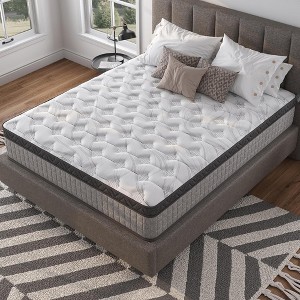 QingMoon Mattress in a Box, Hybrid Cooling Gel Memory Foam and Diamond Innerspring Mattress, Pressure Relief and Motion Isolation for Bedroom - 1 of 4