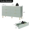 Dresser, Modern 6 Drawer Dresser for Bedroom with Gold Handle and Large Drawer, Wood Double Chest of Drawers and Storage Organizer for Living Room - 2 of 4