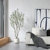 Kazeila 5-7FT Artificial Olive Tree with Round White Planter, Pre Potted Fake Plant for Home Decor - 2 of 4