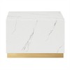 Devoe Faux Marble Square Coffee Table with Casters - Inspire Q - 4 of 4