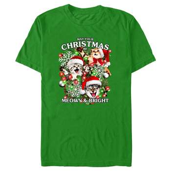 Men's Lost Gods Meowy and Bright Christmas T-Shirt