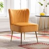 WestinTrends Phoebe Upholstered Tufted Velvet Accent Chair With Metal Leg - 2 of 4