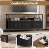 TV Stand with 3 Fabric Drawers, TV Cabinet for 55 Inch TV, Modern Living Room Storage TV Stand, Entertainment Center with Open Space - 3 of 4