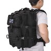Backpack, Tactical Backpack  Camping Rucksack, 3-Day Pack Trip w/USA Flag Patch, D-Rings, Black - 2 of 4