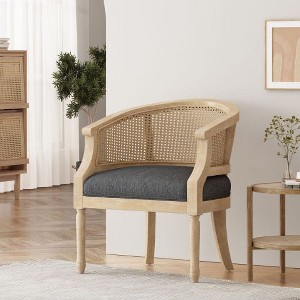 CAVINAS Polyester Accent Chair with Curved Backrest and Recessed Arms,Upholstered Living Room Chairs,Reading Chairs for Living Room - 1 of 4
