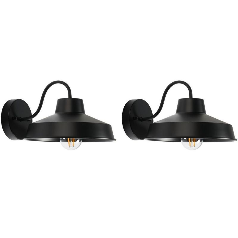 Quarry Outdoor Wall Sconce Lights (Set of 2) - Black - Safavieh., 1 of 7