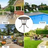 24" Round Cast Aluminum Bistro Table - Outdoor Coffee Table with Umbrella Hole, Weatherproof Patio Side Table for Garden, Balcony, Poolside - 3 of 4