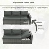 6-Piece Outdoor Rattan Modular Sectional Sofa Set with Adjustable Seat, Storage Box, and Dining Table - 3 of 4