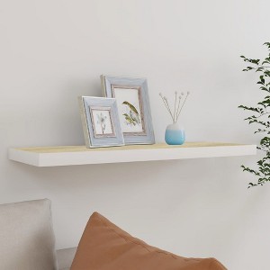 Wall Shelf Oak and White Honeycomb MDF, metal 31.5 x 9.3 x 1.5 in - 1 of 4