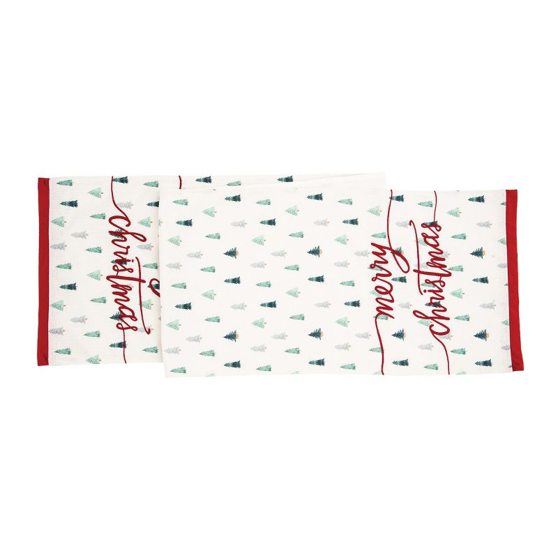 C&F Home Merry Christmas Tree Holiday Printed Red Christmas Table Runner, 1 of 4