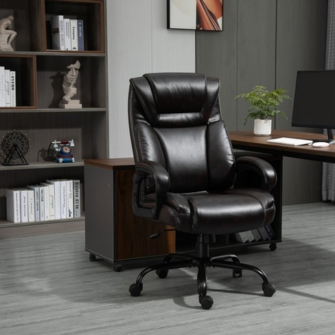 Leather desk chair discount wheels