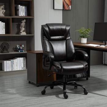 Vinsetto Big and Tall Executive Office Chair 400lbs Computer Desk Chair with High Back PU Leather Ergonomic Upholstery Adjustable Height and Swivel Wheels