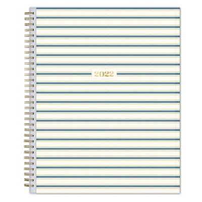 2022 Planner CYO 8.5"x11" Weekly/Monthly Wirebound Belgian Stripe Blue - The Everygirl for Day Designer