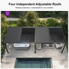 PURPLE LEAF  Outdoor Louvered Pergola with Adjustable Metal Roof for Patio Backyard Garden Grey Hardtop Gazebo - 4 of 4