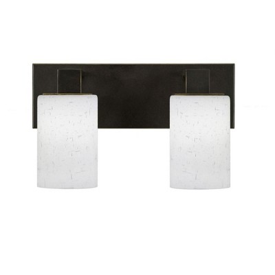Toltec Lighting Apollo 2 - Light Vanity in  Dark Granite with 4" White Muslin Shade