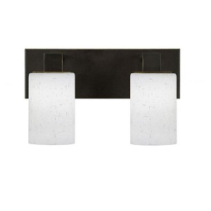 Toltec Lighting Apollo 2 - Light Vanity in  Dark Granite with 4" White Muslin Shade - 1 of 1