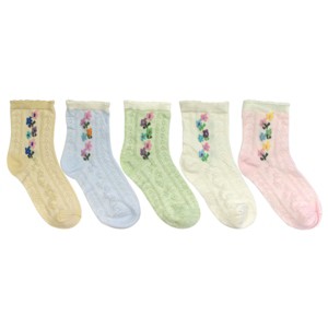 Wrapables Vintage Floral Pattern Toddler Socks (Set of 5) - 1 of 4