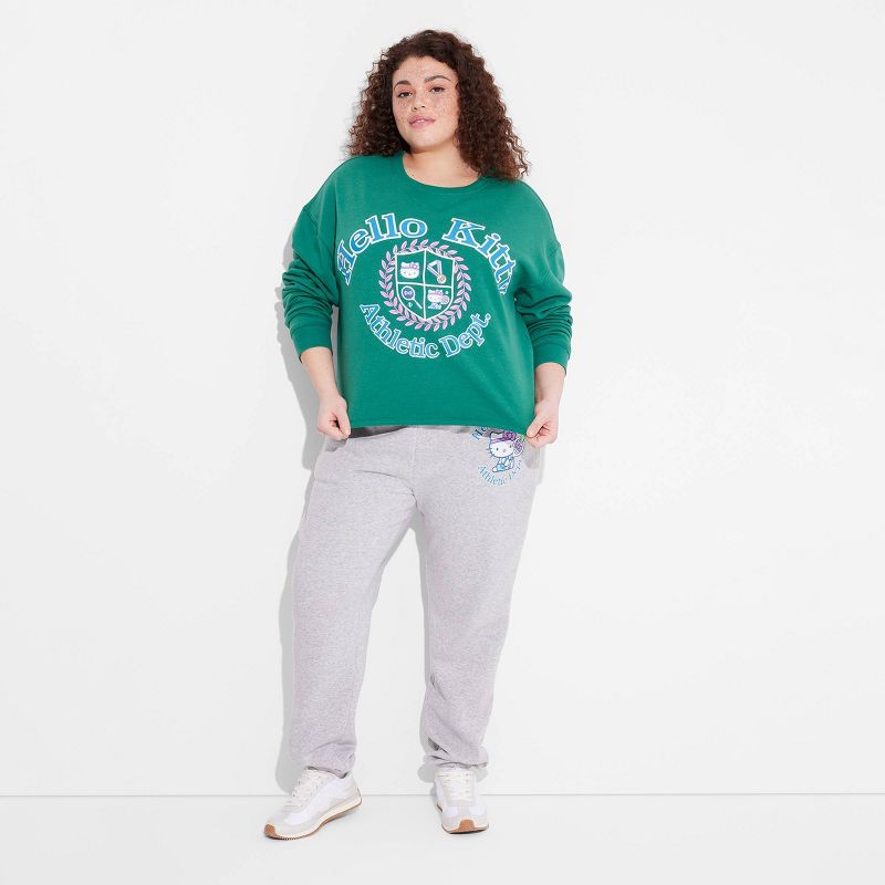Women's Hello Kitty Athletic Dept. Graphic Sweatshirt - Green, 3 of 8