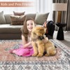 Washable Vintage Oriental Rug Non Slip Low Pile Rug Soft Throw Floor Cover Retro Medallion Foldable Indoor Carpet for Living Room Bedroom - 4 of 4