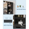 4 Drawer Makeup Vanity Desk with Mirror, Vanity Table with Storage for Bedroom - 4 of 4