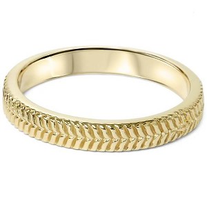Pompeii3 14K Yellow Gold Hand Carved Wedding Band - 1 of 3