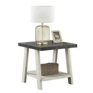 Syemin End Tables Modern Nightstand Two-Tone Wood Shelf End Table Small Square End Table Nightstand for Small Spaces, Brown, 24"*22"*23" - 1 of 4