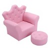 Tangkula Single Sponge Sofa Toddler Children Leisure Chair with Armrest Ottoman Kids Furniture Pink - image 2 of 4